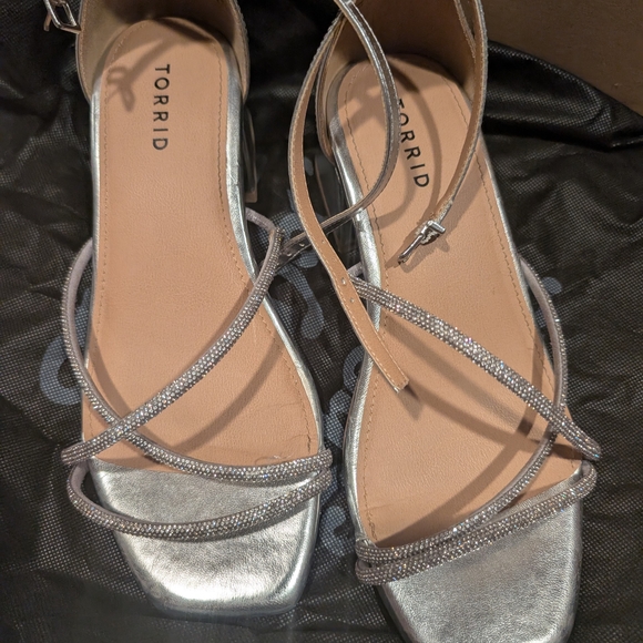 Torrid Silver Strappy Sandals - Picture 2 of 5